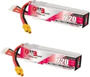 2pcs GNB 3S 11.4V HV 720mAh 100C LiPo Battery XT30 Connector for Size 90 130mm