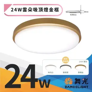 【DanceLight 舞光】LED 24W 高光效 雲朵薄型吸頂燈-金框(防塵防蟲卡扣安裝)