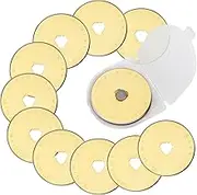 Bestgle 45mm Rotary Cutter Blades Replacement, Steel Titanium Coated Rotary Cutters Knife Blade Compatible with Olfa, Fiskar, Martelli, Truecut Cutter Tool, 10 Pcs