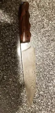 8 Inch Damascus Chef's Knife With Spalted Stabilized Maple handle