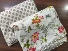 Set of 2 Jaipuri Hand block printed Single Bed AC Dohar Quilt Throw