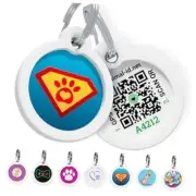 QR Code Dog Tag Silent Id Pet Tags Personalized Name Plate Large_Round Superpaw