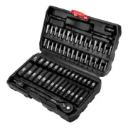 1/4 inch Impact Socket Set, 63 Piece Drive Socket Wrench Set Metric (4-15mm) ...
