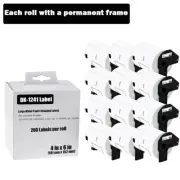 102mmx152mm 12 ROLLS Shipping Label 4"X6" Compatible Brother For QL-1050 DK-1241