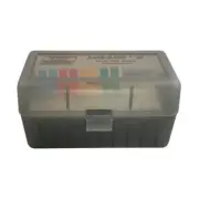 MTM Rifle Ammo Box - 50 Round Flip-Top 243 Win 308 Win 220 Swift - Smoke Grey RM