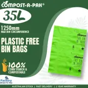 Compostable Bin Liners 20 Bags x 35L Kitchen Yard Rubbish Waste Biodegradable