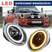 Pair LED Projector Headlights Assembly For BMW 2001-2007 Mini Cooper R50 R52 R53