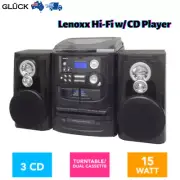 NEW Hi-fi Turntable Vinyl LP/3CD Player/Dual Cassette Recorder /AM/FM Radio 15W