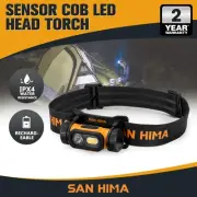 San Hima Head Torch COB LED Headlight Camping Rechargeable Headlamp Waterproof