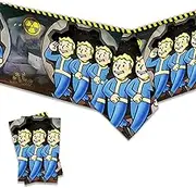 2Pcs Fallout Vedio Game Tablecloth Disposable Tablecover Birthday Party Supplies and Decorations napkin and plates Kid Boy Baby Shower Rectangle Tables 70"X42",2 Pack