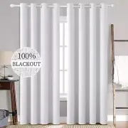 MIULEE White Blackout Curtains Linen Textured for Bedroom Nursery Thermal Ins...