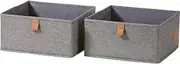 LOVE IT STORE IT Premium Fabric Storage Boxes, 2-Piece Wardrobe Organiser, Made of Linen, Reinforced Walls, Set of Two Large Boxes, Grey, 30 x 30 x 15 cm