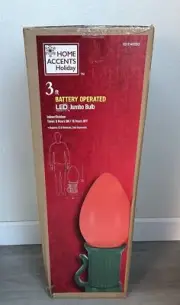 3 ft. Battery Operated LED Jumbo Red Bulb Holiday Yard Decoration Home Depot