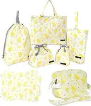 [COLORFUL CANDY STYLE] NT101200 Kindergarten Entrance 7-Piece Set, Water Repellent, Lightweight Type, Lesson Bag, School Commuting Bag, Shoe Case, Drawstring Large Drawstring (Lunchbox Bag), Drawstring