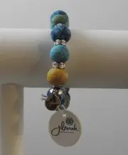 Jilzarah Peruvian Blue Medium Crystal Bracelet Polymer Clay Beads Handcrafted B4