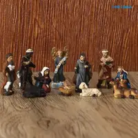 在飛比找蝦皮購物優惠-[LBA] 馬槽組擺件宗教耶穌誕生場景禮物樹脂工藝品