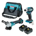 【MAKITA 牧田】DGA406GX4 18V無刷雙機組 DGA406+DTD172(DGA406GX4)