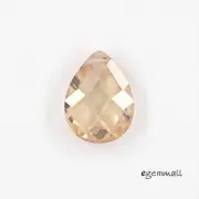 2PC Cubic Zirconia Flat Drop Briolette Beads 12x16mm Champagne #64520
