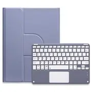 360° Rotatable Bluetooth Keyboard Leather Case With Touchpad Square Button Lavender Purple For Ipad Air 2022 / Ipad Pro 11 2021 Keyboards
