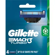 Gillette Mach3 Turbo 3D Razor Blades 4 pack