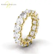 2.3ctw Cushion Diamond U-Prong Set Eternity Band 14K Yellow Gold (G-H/VS2)