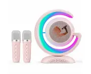 Karaoke Machine for Kids,Portable Bluetooth Karaoke Speaker,with 2 Microphones and LED Light,Ideal Gifts for Girls Boys Home Party