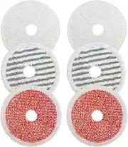 6 Count Deep Clean Mop Replacement Pad Compatible with Bissell SpinWave + Vac Spin Mop