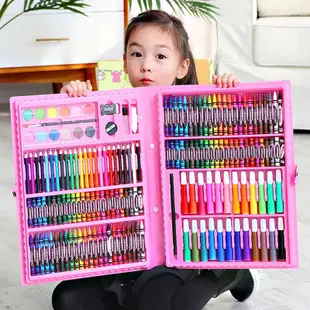 【台灣現貨+發票】蠟筆 色鉛筆 水彩筆 150件 86件 美術繪畫彩色筆 畫畫筆工具  兒童繪畫組開學必備