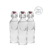 Bormioli Rocco Officina 1825 Table Serving Bottle Set with Swing Top Lid - 1.2 Litre - Pack of 3