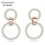 SWAROVSKI 施華洛世奇 HOLLOW 大圈耳環, 白色, 鍍玫瑰金色調