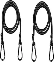 PISAU - 2 Pcs Heavy Duty Bungee Cord Mini Bungee Ropes Lashing Straps 30cm Bungee Cord with Carabiner Clip for Camping Luggage Traveling,Multicolor (Black)