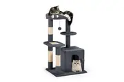 Petzly Cat Tree Tower Scratching Post 85cm Dark Grey