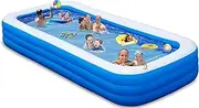 Extra Large Inflatable Swimming Pool with Pump，Lylting 158"x74"x22" Big Outdoor Blow Up Inflatable Pool for Adults, Full Size Family Inflatable Pools for Backyard Home Garden Lawn Indoor Outdoor