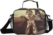 Cat Dancer Vintage Insulated Lunch Box for Women Men - Ideal for Work, Picnics - Includes Adjustable Shoulder Strap