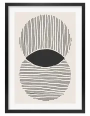 [Profile Australia] Australian Made Intersecting Circles Lines Art Print A1 in Black