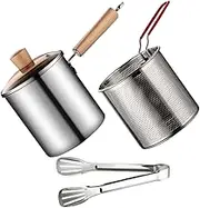 OFFSCH Metal Frying Pot Household Fryer Pot Deep Frying Basket Easy to Clean Sturdy Safe Construction