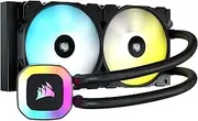 CORSAIR H100 RGB Liquid CPU Cooler - 240mm AIO - SP120 RGB Elite Fans - Fits Intel LGA 1200/115X/2066, AMD AM4 - Motherboard ARGB Adapter Included - Black