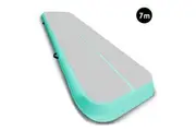 7m x 1m Air Track Inflatable Gymnastics Mat Tumbling - Grey Green