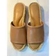 Dolce Vita Chavi Raffia platform Slide Sandals Size 9.5 NWT Tan