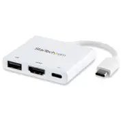 StarTech.com CDP2HDUACPW USB-C to HDMI Adapter - White - 4K 30Hz - Thunderbolt 3 Compatible - with Power Delivery - USB PD - USB-C Dongle [CDP2HDUACPW]