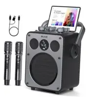 D5 200W Bluetooth Karaoke Machine for Adults with 2 Wireless Microphones,