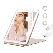 Rechargeable Makeup Mirror Portable Vanity Mirror with 3 Light Colors