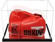 Clear Boxing Glove Display Case Acrylic Display case for Full Size Boxing Glove Boxing Glove Storage Box Dustproof UV Protection Cabinet with Carbon Fiber Skin Base and Removable Mirror Base