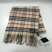Burberry LONDON 100% Lambswool Scarf Classic Check Pattern New with tag