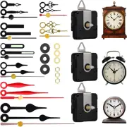3-Piece Silent Clock Mechanism Kit with 8 Pairs of Short Clock Hands Battery Ope