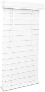 LOTUS & WINDOWARE 2.5-inch Cordless Faux Wood Blind, Plantation Style, 27" Wide x 60" Long, Smooth, Bright White – for Living Room, Bedroom, Interior Door Windows