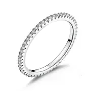 Silver plating Circle Geometric Stackable Rings for Women Wedding Jewelry Gift_8