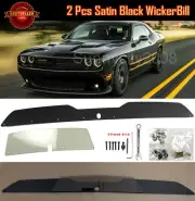 2 Pcs Satin Black Gurney Flap Decklid Wickerbill Fit 15-23 Challenger Spoiler
