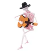 Resin 1/18 1/24 1/43 1/64 1/87 Skeleton playing guitar Painted Figure Mini Toys