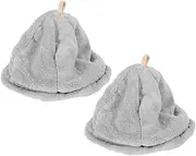 Ipetboom 2pcs Dry Hair Cap After Shower Wrap for Women Towel Wrap Steam Room Accessories Sauna Accessories Coral Fleece Light
